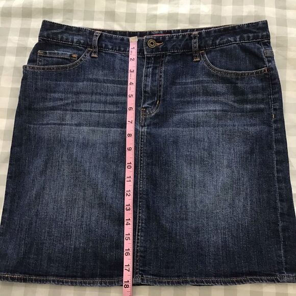TOMMY Hilfiger jeans denim skirt high rise waisted dark blue pockets preppy 32 - Picture 5 of 8